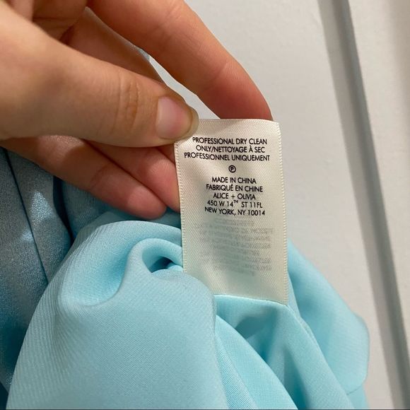 NWT Alice + Olivia Ettley Halter Satin Maxi Dress Gown in Light Blue - Size 8 - Picture 8 of 10